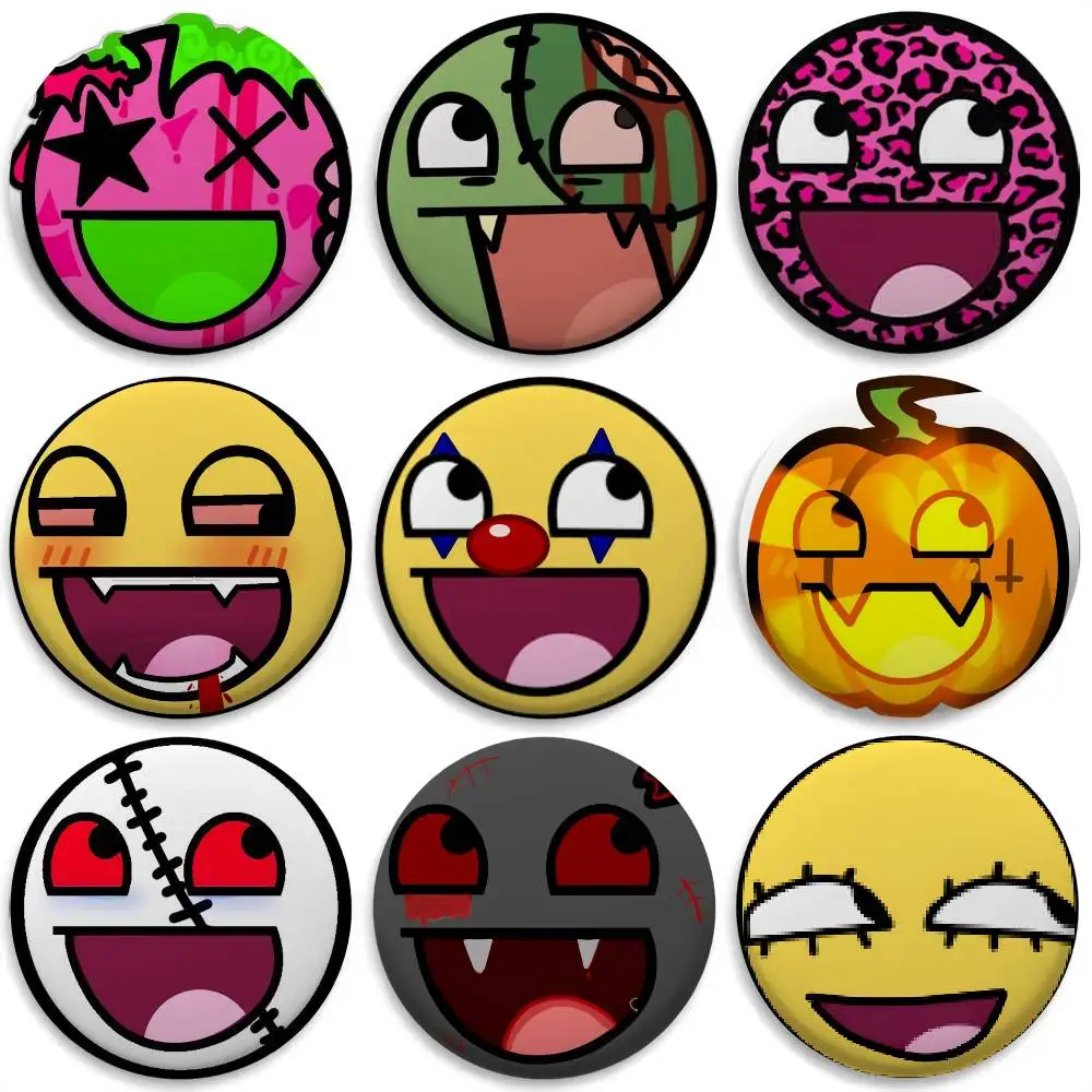 

Novel Creative Epic Face Badges Round Exquisite Badge Brooches Creative Pins For Clothes Hat Backpack Gift Accessories