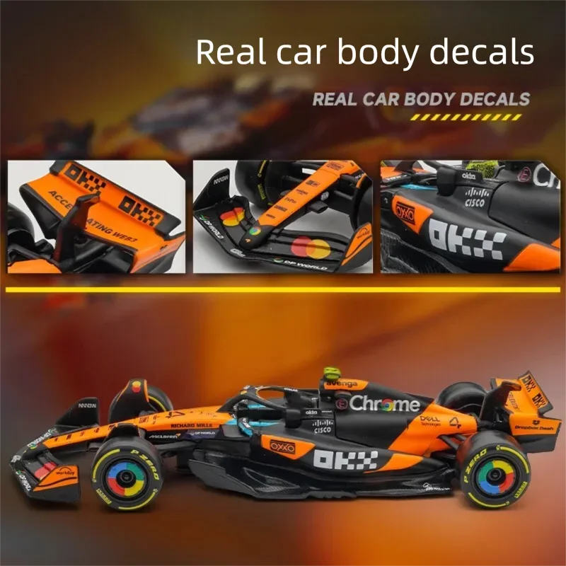 Bburago 1:43 2025 McLaren MCL39 F1 Formula 1 Racing Car Diecast Alloy Model #4 Norris #81 Piastri Collection Gift For Fans view 6