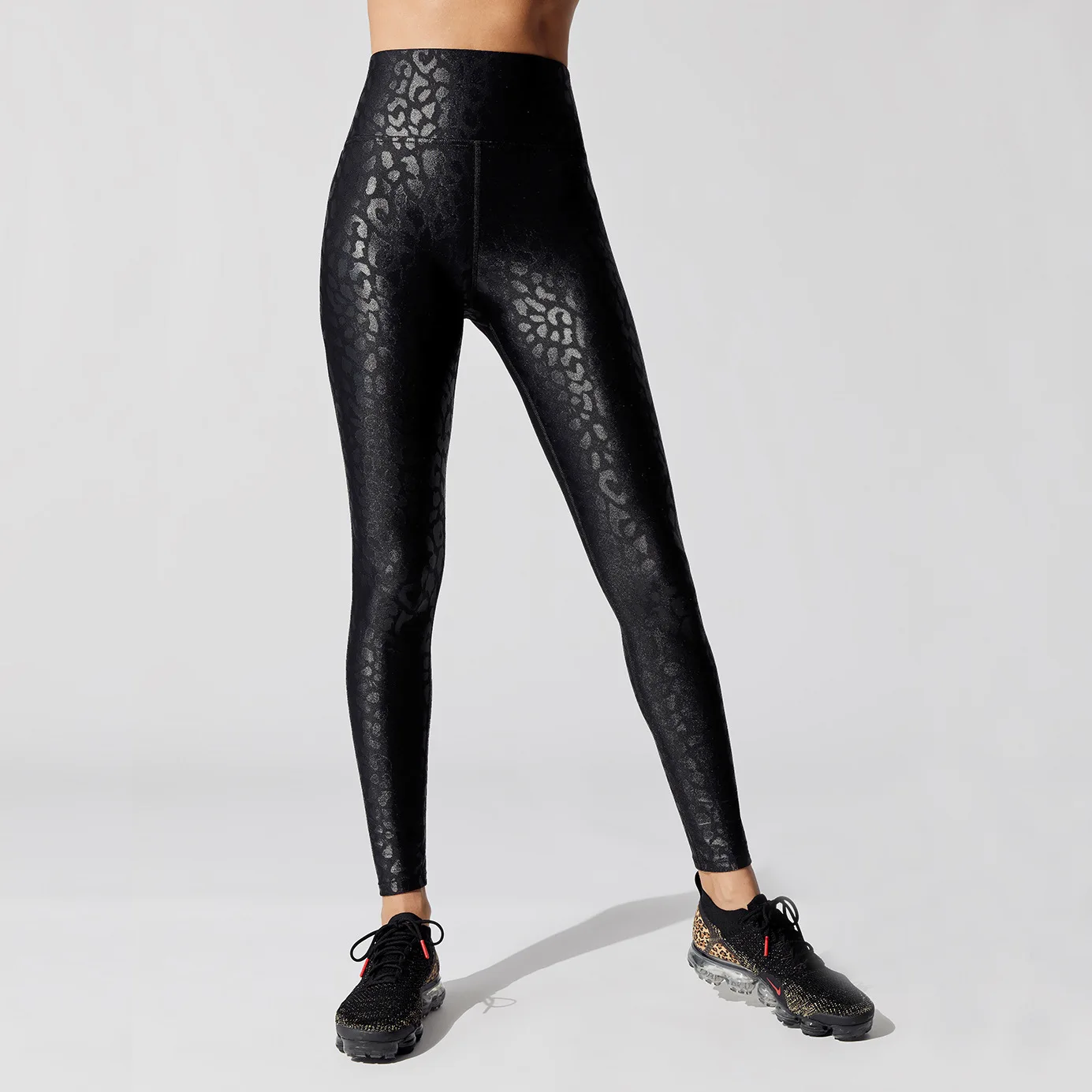 Mallas de Yoga de leopardo para Mujer, Leggings deportivos de cintura alta, de licra, para Fitness