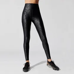 Legginsy w panterkę damskie spodnie do jogi wysokiej talii rajstopy sportowe kobieta Lycra legginsy sportowe legginsy Fitness Mujer Legging Femme