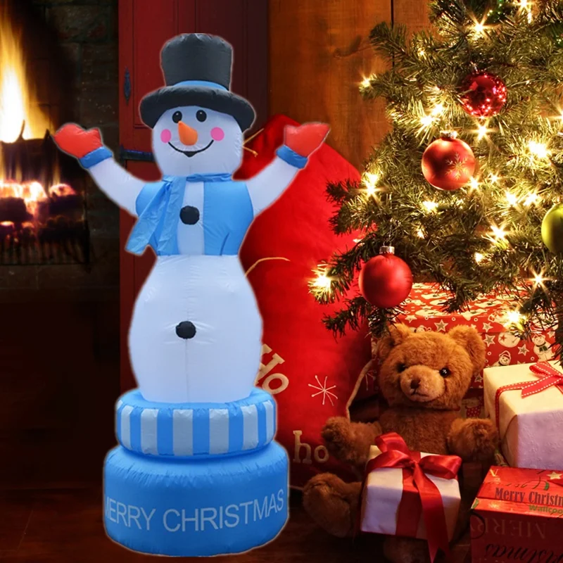 210cm Giant Outdoor Christmas Inflatable Snowman Doll with Led Lights Rotate Inflatable Snowman Indoor Decoration for Home 2023