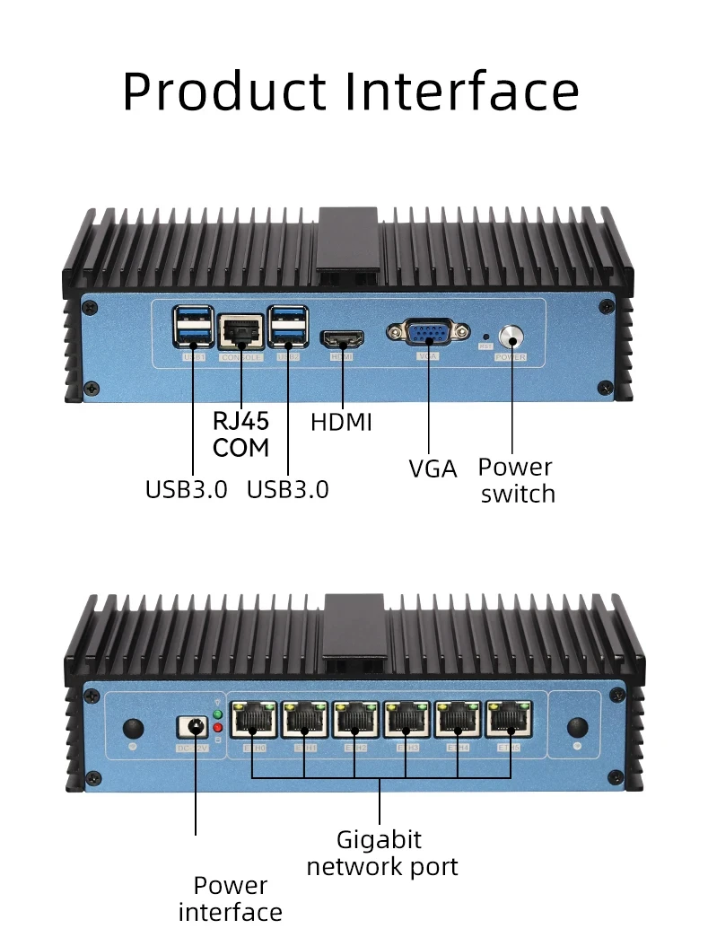 Helorpc Fanless Mini PC Intel Corei3 i5 i7 4415U 6100U 6200U 6500U CPU Windows10/11 Linux Ubuntu System Pfsense Computer