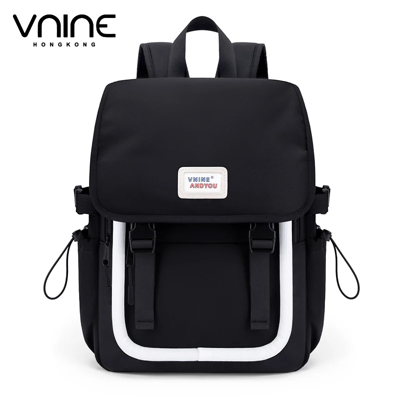 V.NINE Women Backpack Anti Theft Nylon Backpacks 15 Inch Laptop Compartment Outdoor Waterproof Back Pack Bag Black Ladies Bags