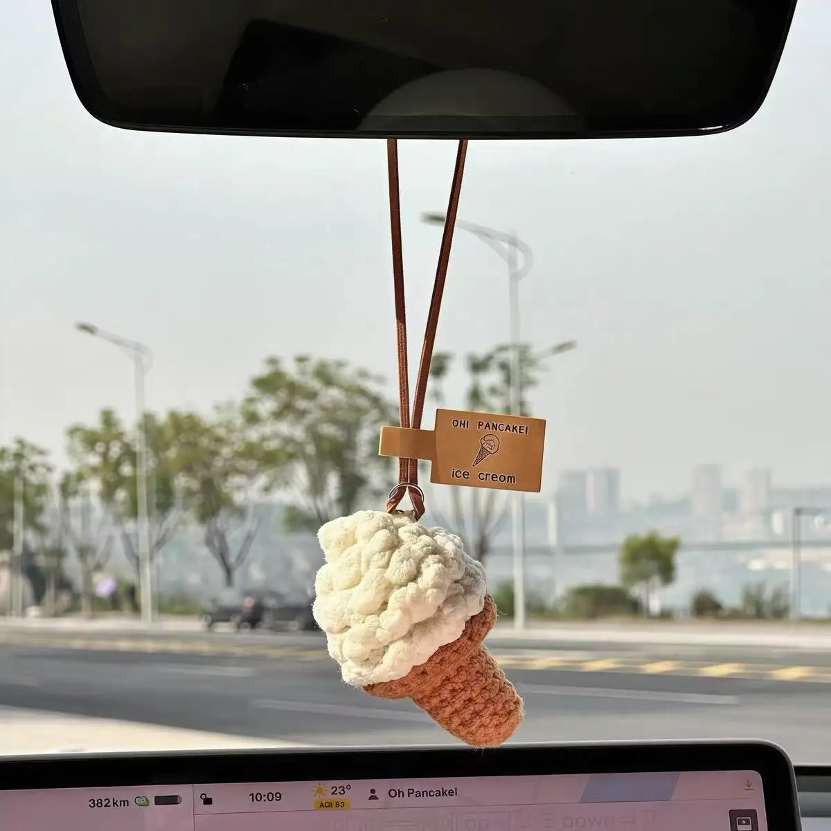 Bag Pendants women  Creative Cute Knitted Ice Cream Funny Bag Accessories Kawaii Sweet Fashionable Multifunctional Keychains