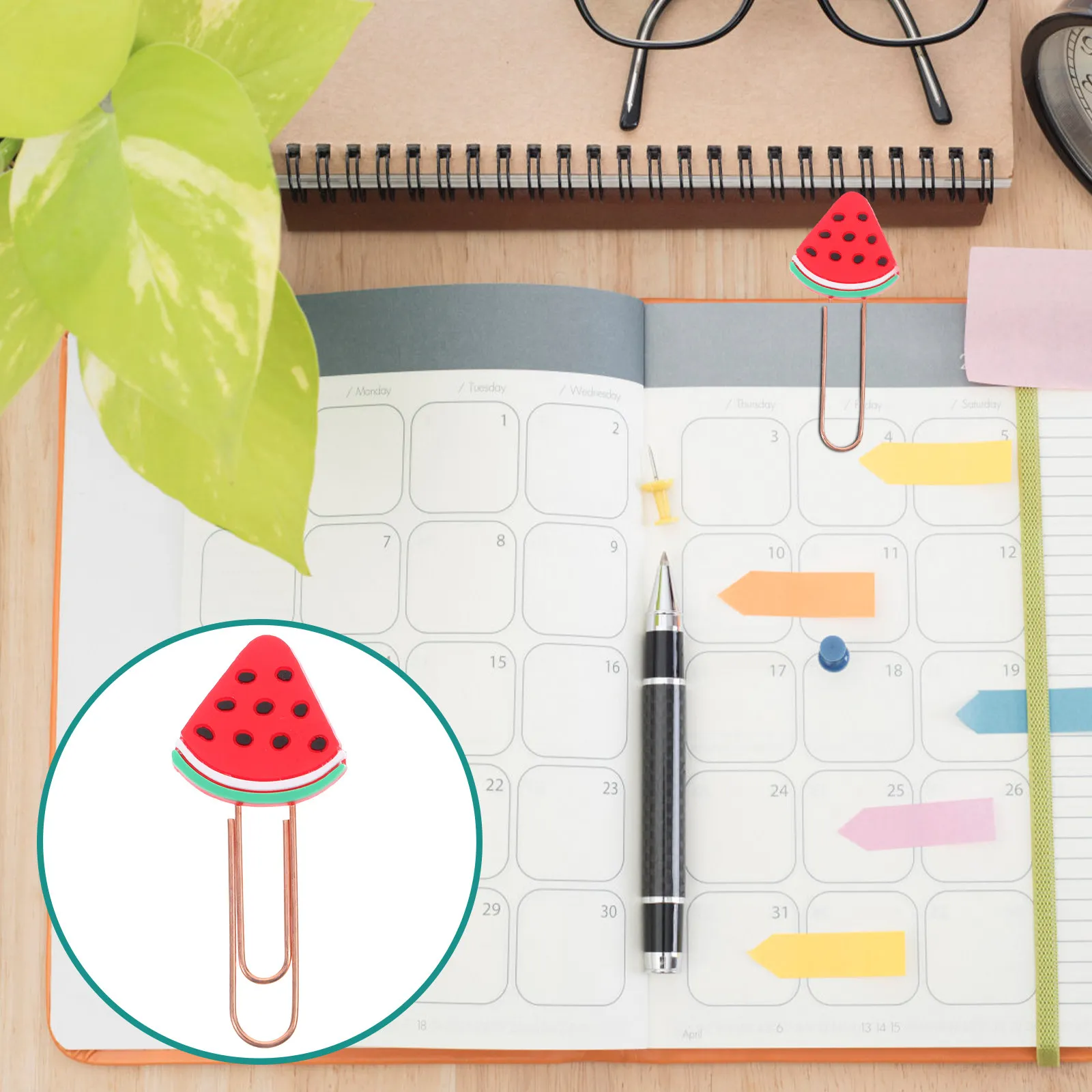 

20Pcs Kawaii Fruit Style Paper Clips Multi Function Lovely Shaped Bookmarks for Office School Daily Use Colorful Portable