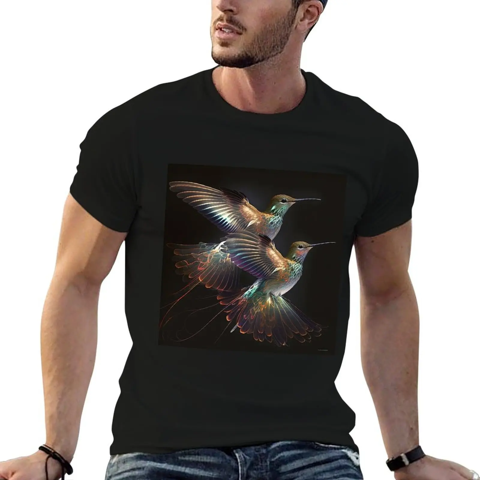 

Hummingbird couple in love T-Shirt t shirts for man pack white man t shirts graphic T-Shirt