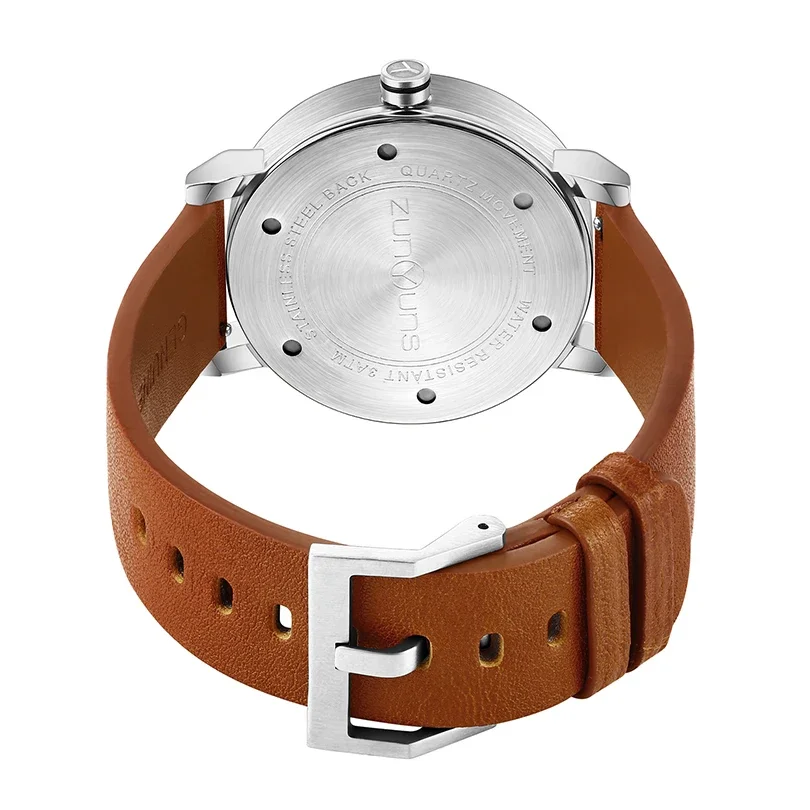 ساعة رجالية فاخرة ساعة يد كوارتز رجالية تصميم جديد مفهومي أسود أبيض ذهبي فضي ستانلس ستيل Reloj ساعة رياضية للرجال