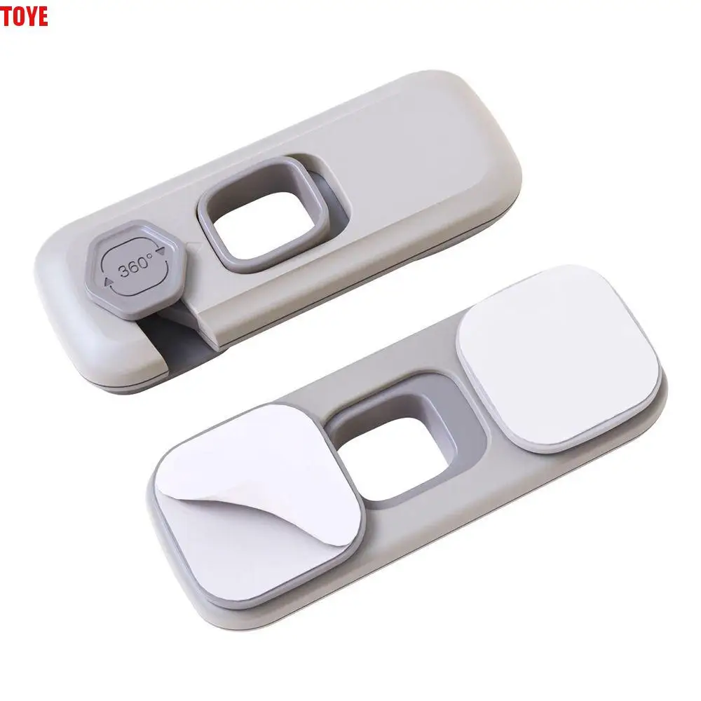 

2Pcs Anti-Pinch Design Child Safety Lock Sticky Adhesive Pads Security Protection Cabinet Lock Anti-pinch Hand Safety Buckle