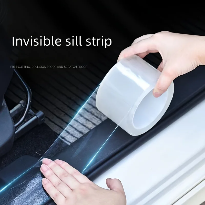 1PC Car door protective film, door collision prevention sticker, threshold sticker, transparent protective anti stepping sticker