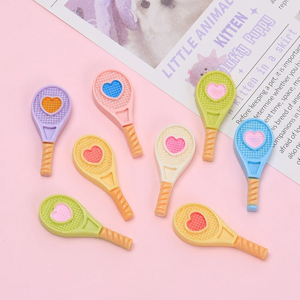 

100pcs Kawaii Resin Mini Badminton Racket DIY for Phone Case Keychain Earrings Scrapbook Craft Dollhouse Accessories