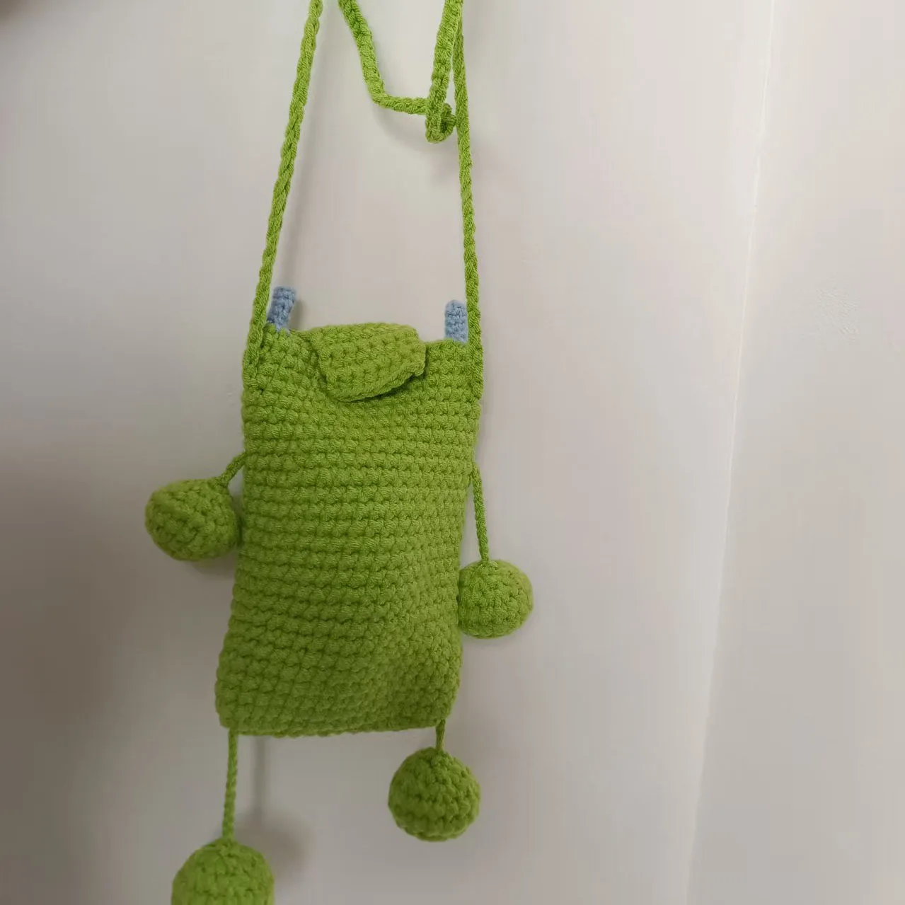 Hand-Knitted Original Crossbody Phone Purse Coin Wallet Unique Design Handcrafted Fashion Accessory