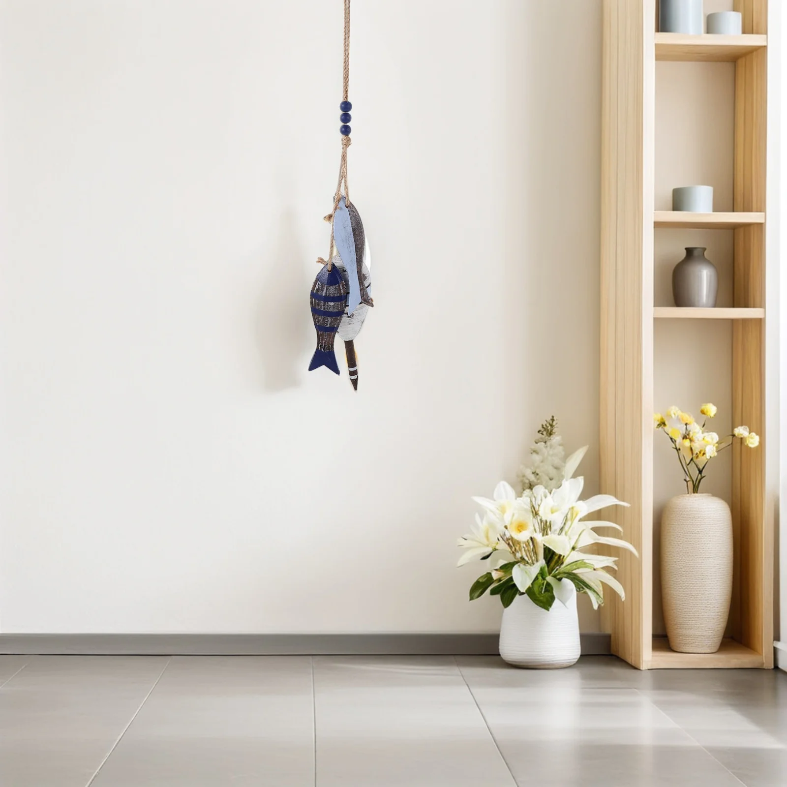 

Rustic Mediterranean Style Wooden Fish Wall Decor Hand Carved Nautical Hanging Ornaments Beach Theme Lake House Coastal Art