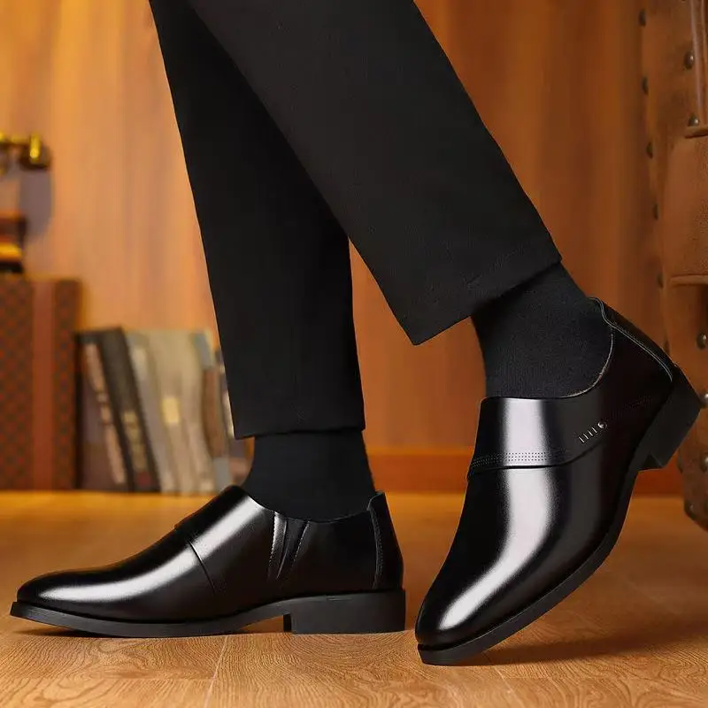 

Мужская социальная обувь без шнуровки пошив, дышащая деловая повседневная одежда, элегантные и классические мужские новые модельные туфли для джентльменов