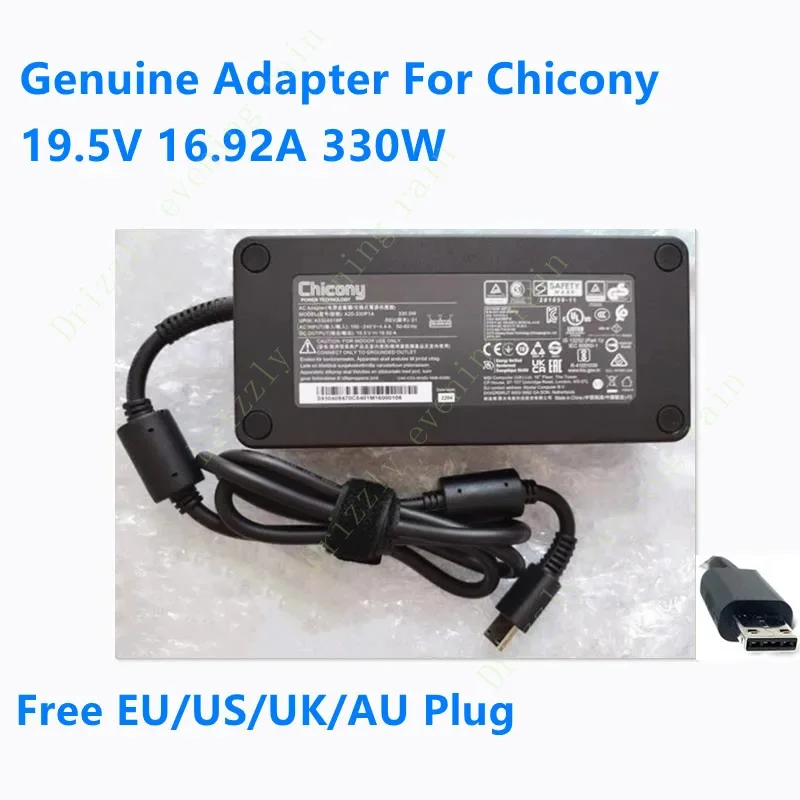 Genuine 19.5v 16.92a 16.9a 330W chicy a10-330p1a a330a018p a17-330p2a power supply AC adapter for MSI ge76 gt77 laptop charger