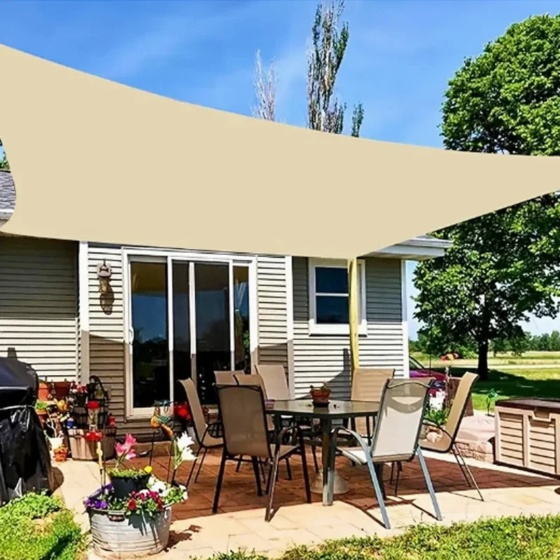 Waterproof sunshade sail sunshade cloth canopy polyester beige outdoor sunshade canopy awning camping balcony