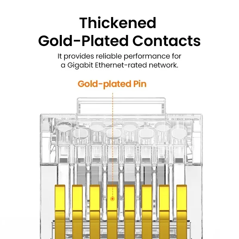 CAT6 RJ45 Connectors Network Cable Modular Plug Network Adapters Ethernet Wire Line Converter for PC Hardware Cables Accessories