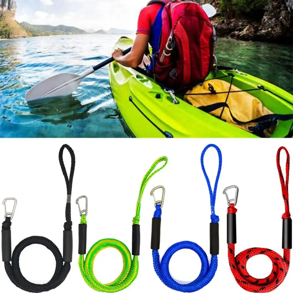 Stainless Steel Clip Boat Bungee Dock Line Elastic Quickly Mooring Hook Bungee Cords Sturdy Durable Yacht Kayak Rope Canoe