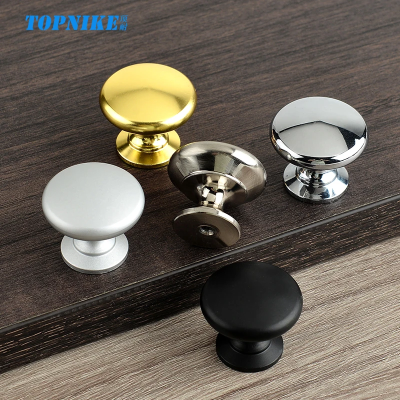 drawer knob Bathroom cabinet wardrobe door handle round shape modern style Chrome gold colour Single screw hole