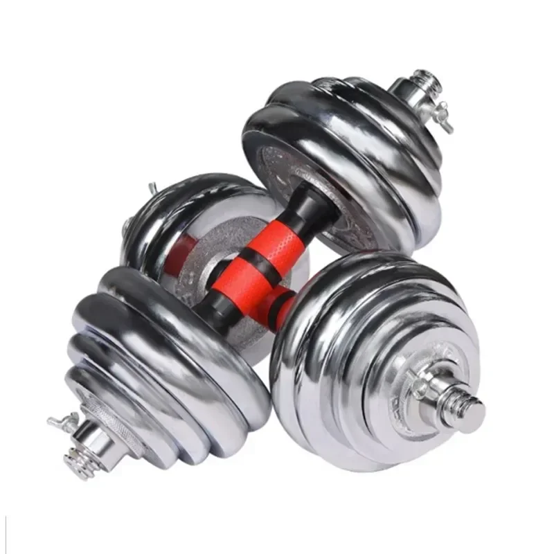 New Dumbbell Male Fitness Home Equipment Female Adjustable Weight Set Solid Iron 10kg Dumbbell Electroplated Barbell