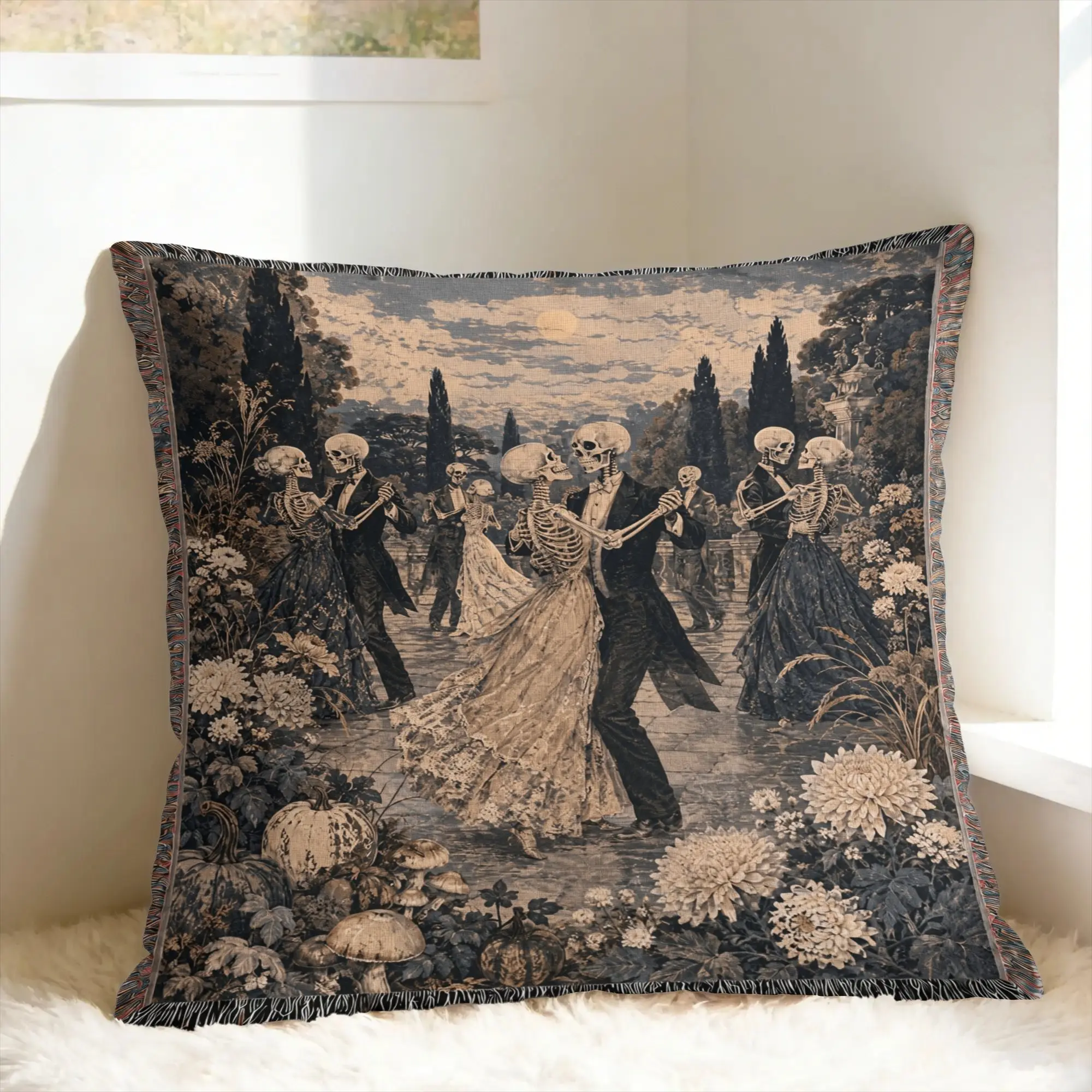 Pillow Cover Introvert Skeleton Halloween  Morden Pillow Case For Sofa Car Home Decor Pillowcases