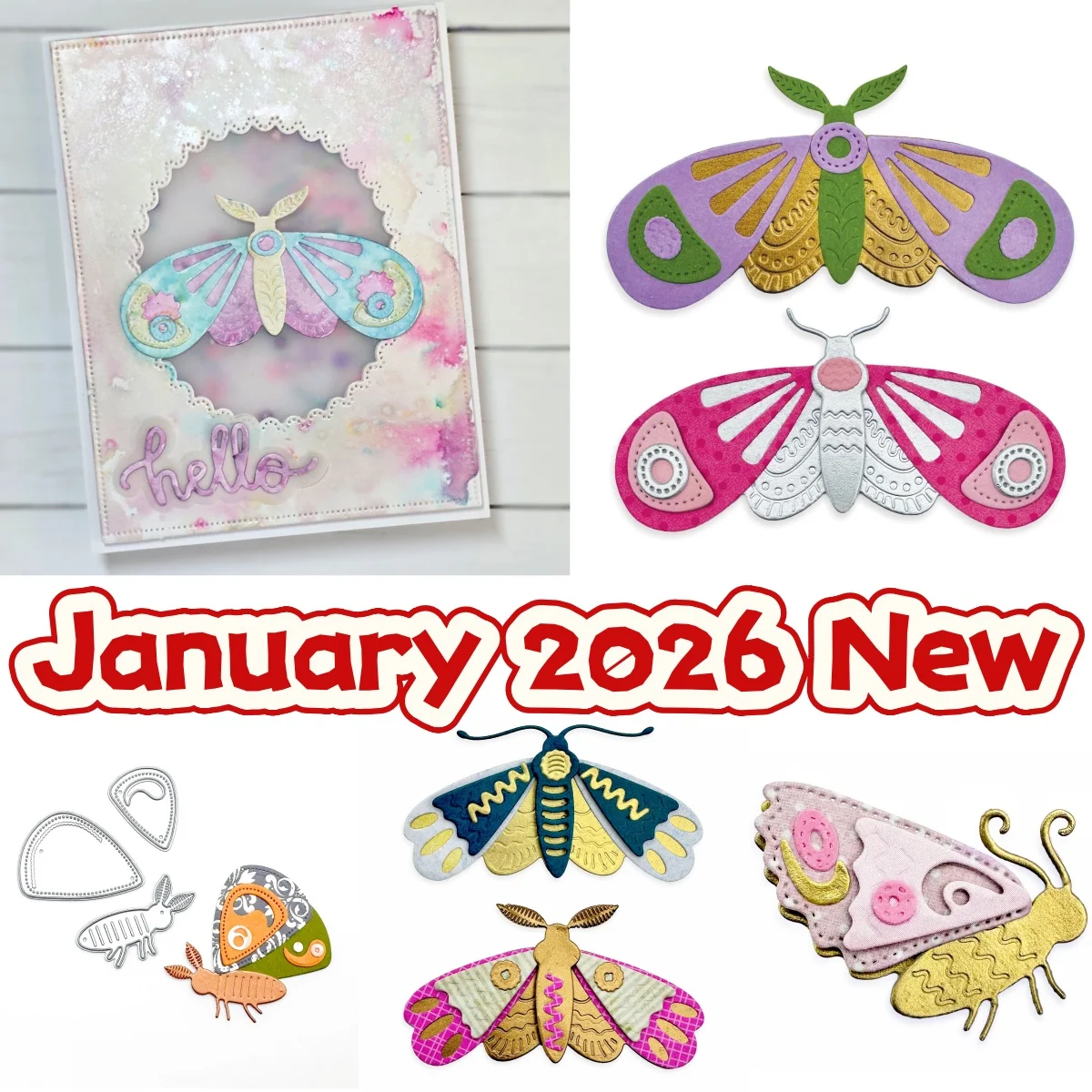 

January 2026 New Butterfly Flower Metal Cutting Dies for DIY Making Card Scrapbook Embossed Paper Album Craft Supplies Template