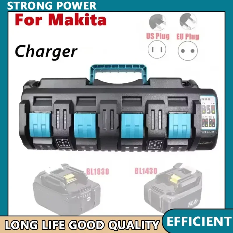 

For Makita BL1430 BL1830 14.4V 18V USB Charging Mobile Phone Power Bank DC18RE DC18RD DC18RF DC18SF 4Port Li-ion Battery Charger