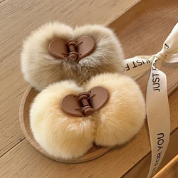 Sweet Fur Fluffy Hairpin Clips Women Girls Korean Cute Plush Ball Hair Claws Double Sided Kawaii Pompom Hair Barrettes Headwear