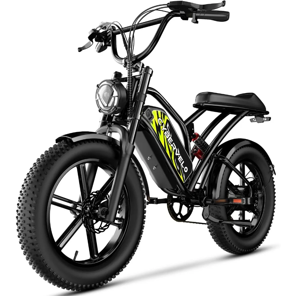 

1000/1500W, 32MPH, 48V, 20AH, 30AH Battery, Max 50-100 Miles Electric Motorcycle, 20" x 4" Fat Tire Dirt Bike, 7-Speed E-Bike