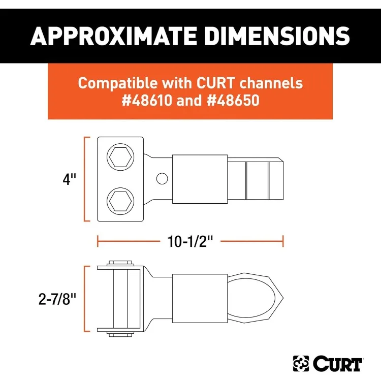 

Channel-Mount Adjustable Trailer Coupler, 2-5/16-Inch Hitch Ball, 12,500 lbs, Black