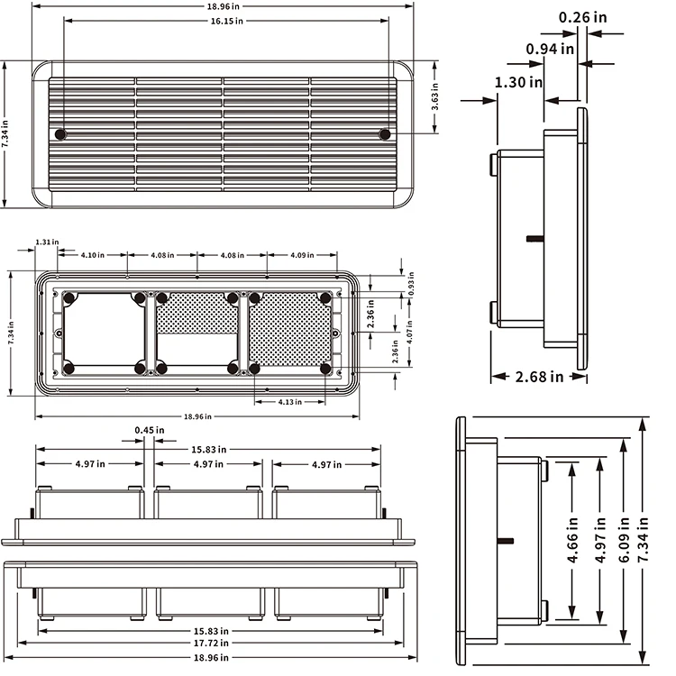 Kipas Ventilasi RV Senyap Putih 12v OEM Satu Arah untuk Pendinginan RV dan Trailer Camper, Suku Cadang dan Aksesori RV