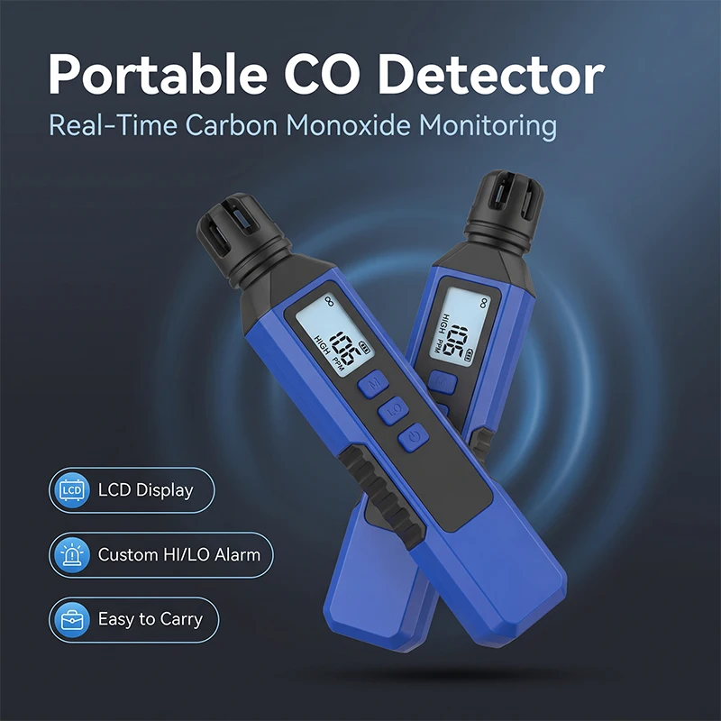 Portable Pen-Type Carbon Monoxide Detector Air Quality Tester 0-1000ppm with LCD Display for Home Safety