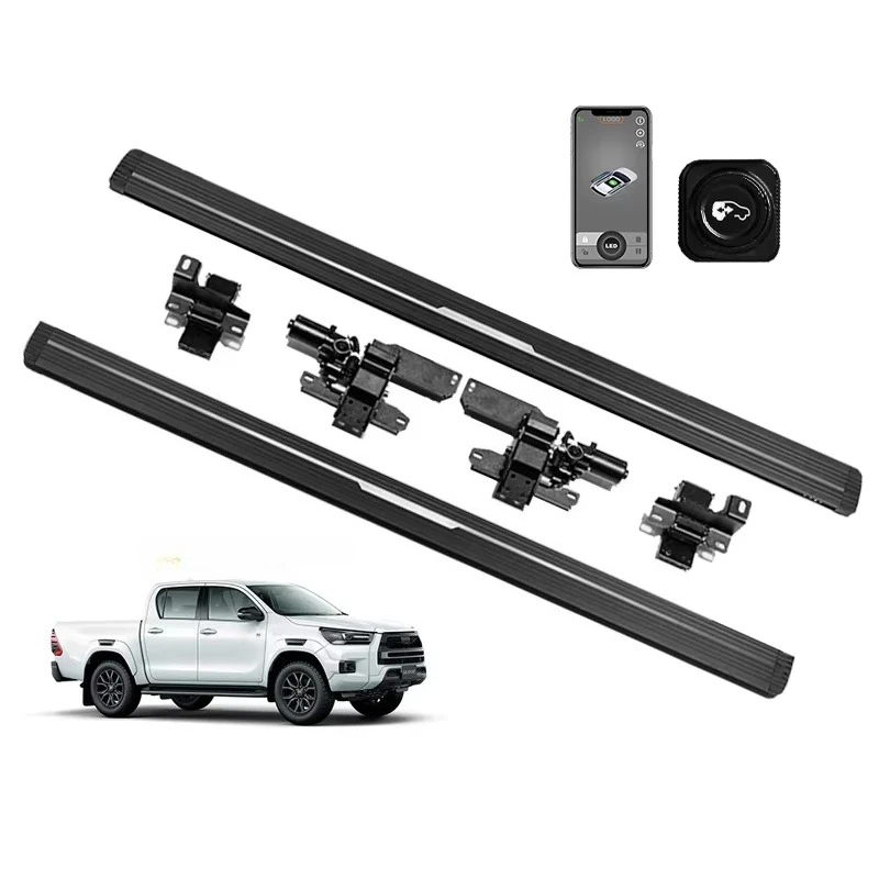

Colored LED Lights Electric Side Steps Running Board For Hilux Accessories Retractable Door Foot Step