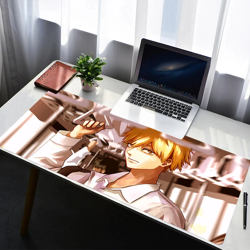 Mouse Pad Laptop Rubber Extended Desktop Mat Computer Gamer HD Mousepad PC C-chainsaw Man Denji Gaming Accessories Keyboard Pad