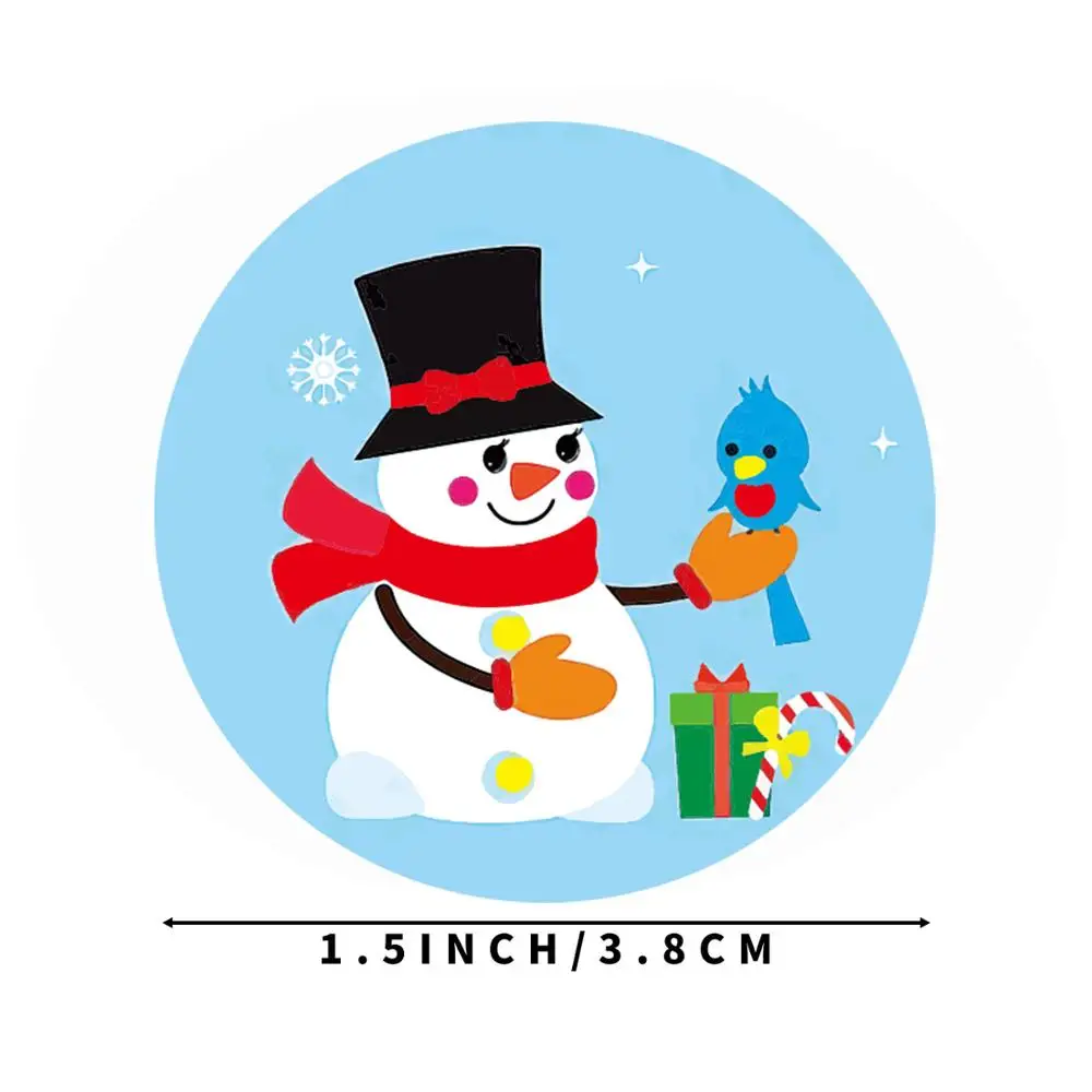 50-500pcs 2.5cm Christmas Cartoon Sticker Kids Christmas New Year Gift Packing Sealing Sticker Party Adhesive Lable