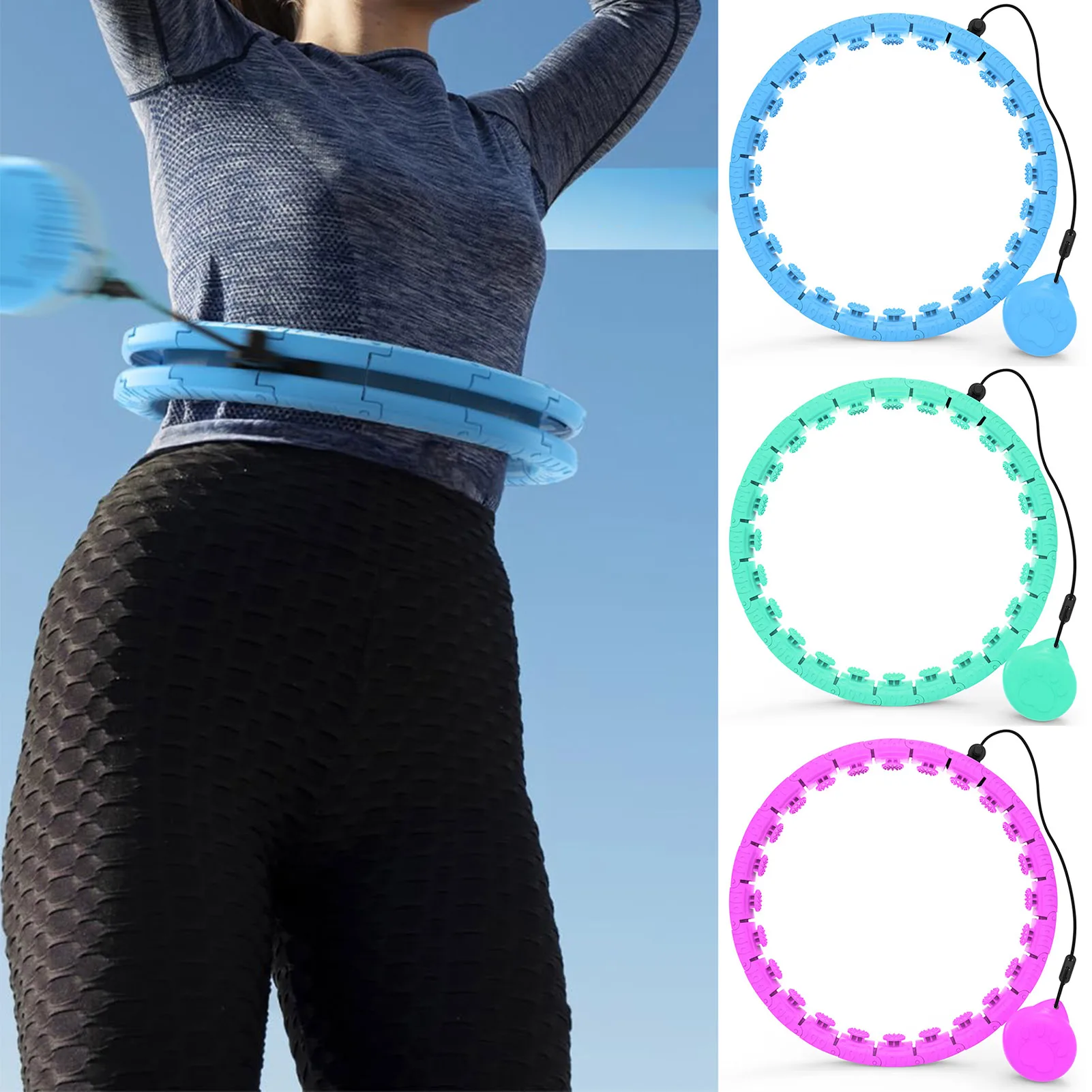 Creative Adjustable Fitness Hoop With Adjustable Auto-Spinning Ball n Women Adults Supplies