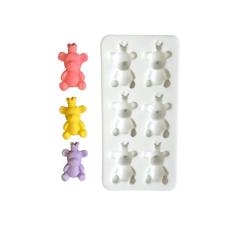 Cake Tool 2cm Mini Baby Bear Silicone Mould Small Bear Crown Bow Small Animals Cupcake Decoration Fondant Clay Sugarcraft