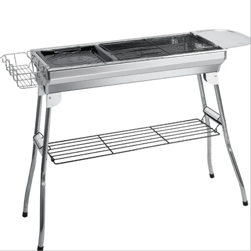 

Factory direct sales thickened large stainless steel barbecue grill, outdoor folding barbecue grill BBQ portable barbecue grill