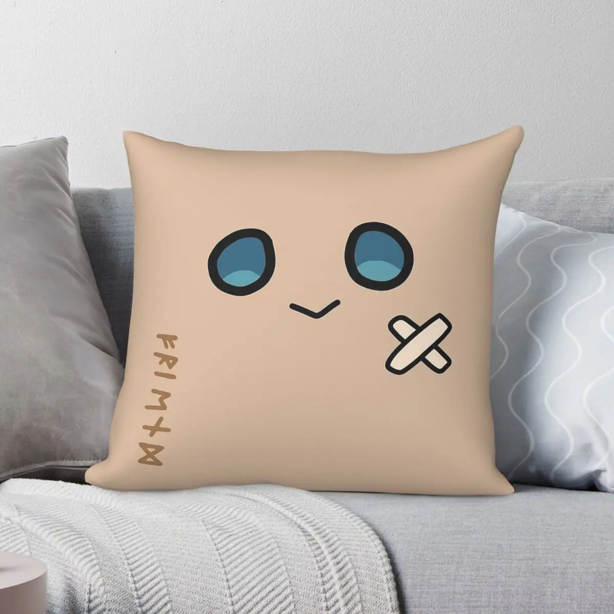 Friend Nanashi Mumei Mascot Square Pillowcase Polyester Linen Velvet Printed Zip Decor Sofa Seater Cushion Case 45x45