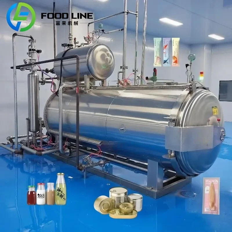 Retort Sterilizer Retort Machine Food Sterilizer High Temperature Water Spray for Canned Food Glass Bottle Processing Custom