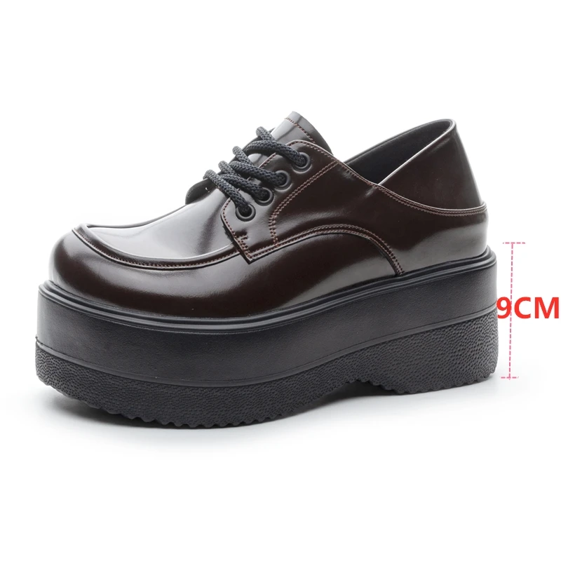 

AIYUQI 2026 Новые женские лоферы на платформе 9 см, туфли Мэри Джейн, женские весенне-осенние туфли в стиле Лолита на шнуровке