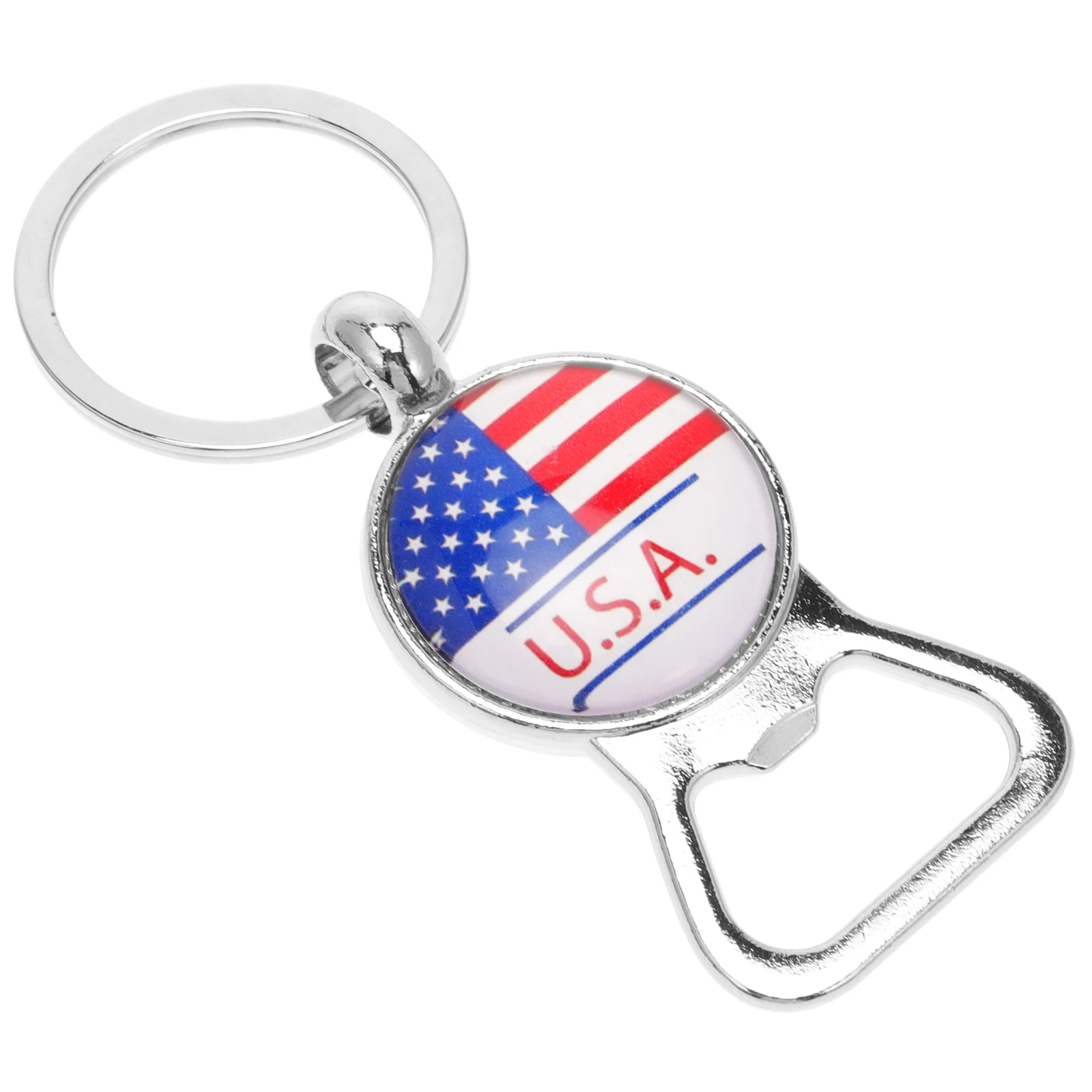

Keychain Bottle Opener Creative Keychains Rings Holder Ornaments Independence Day Decorative Car Bag Gifts