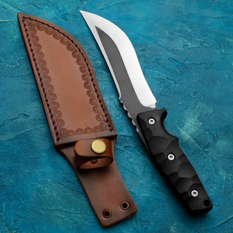 HUANGFU Enhanced camping rescue straight knife outdoor self-defense knife tactical military knife fixed blade survival knife