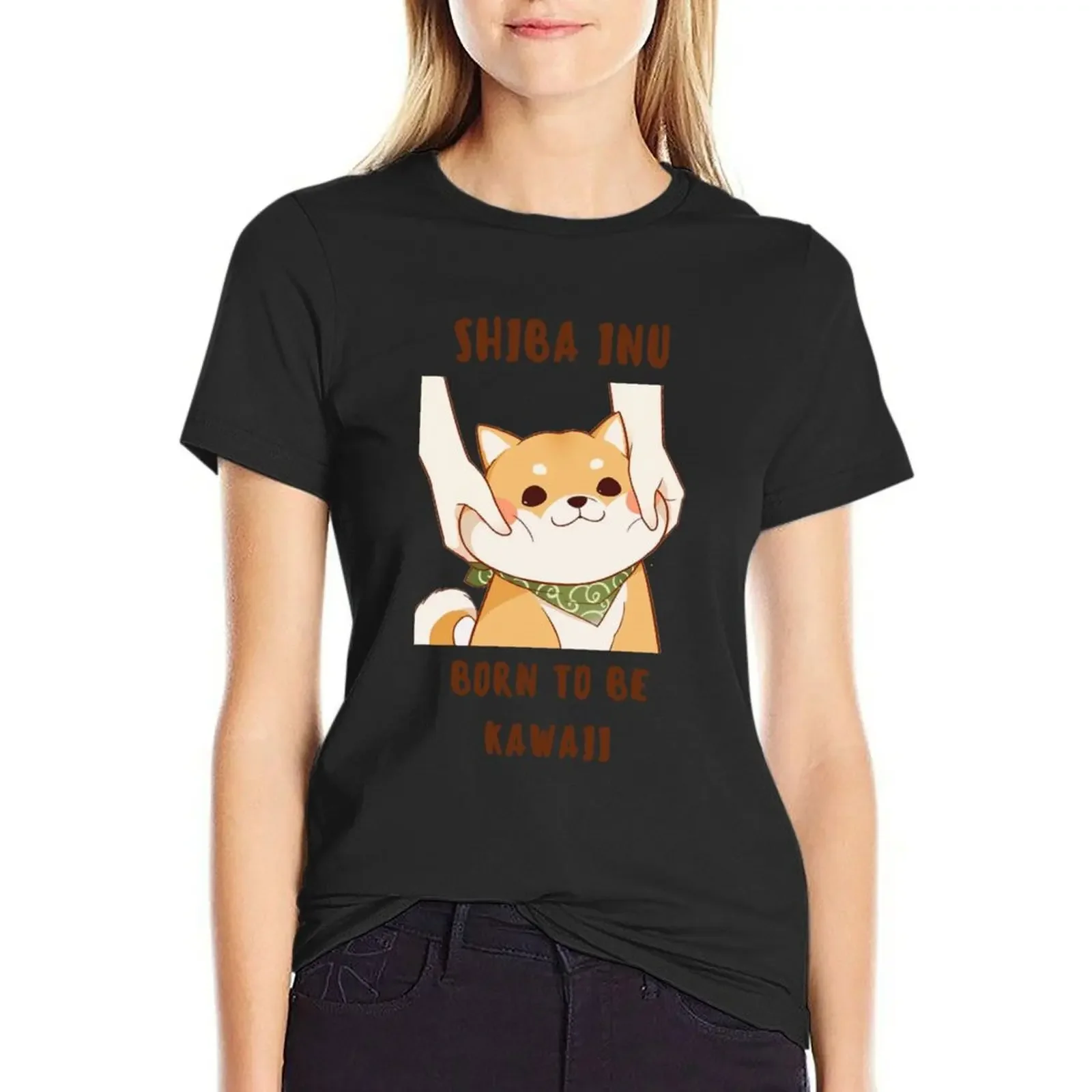 

Born To Be Kawaii Shiba Inu T-Shirt heavyweights quick drying blanks white t shirts for Women