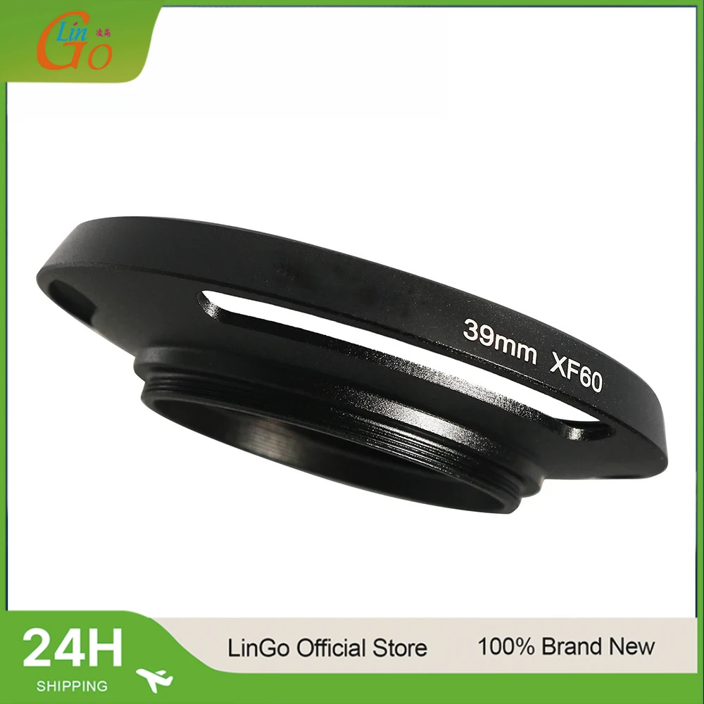 LinGo 39mm Metal Wide Angle Lens Hood Screw-in Vented Lens Protect For Fujinon XF60mm f2.4 R Macro