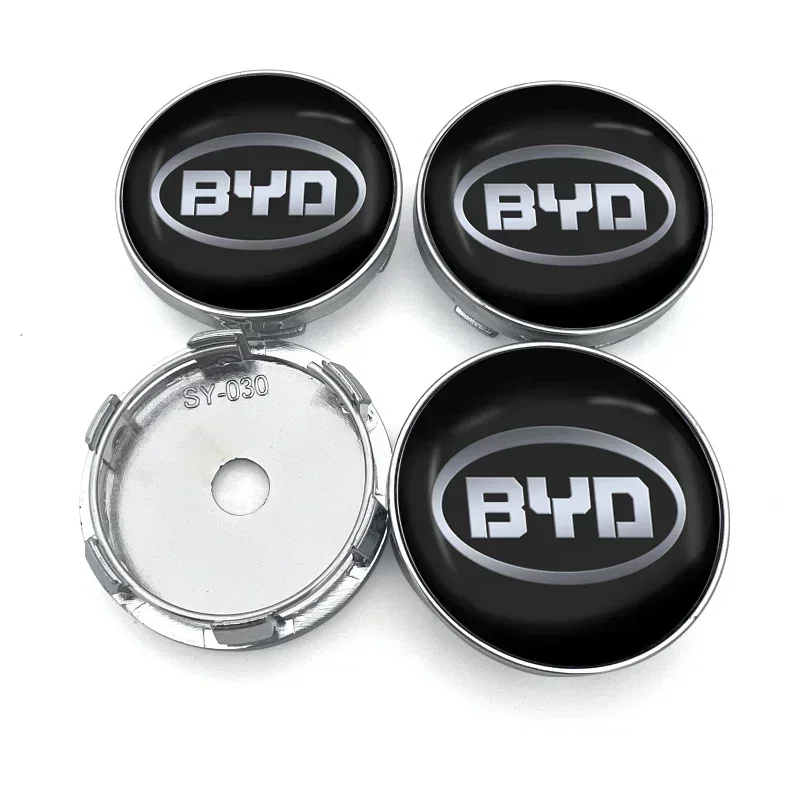 4pcs 56mm 60mm Car Wheel Center Hub Cap Rim Cover Emblem Stickers For BYD F3 F0 S6 S7 E5 E6 M6 G3 G5 Car Decoration Accessories