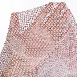 50x120cm Glitter Rhinestone Mesh Fabric Stretch Net Cloth Trim Sew Dress Costume DIY Sewing Craft Dress Supplies New