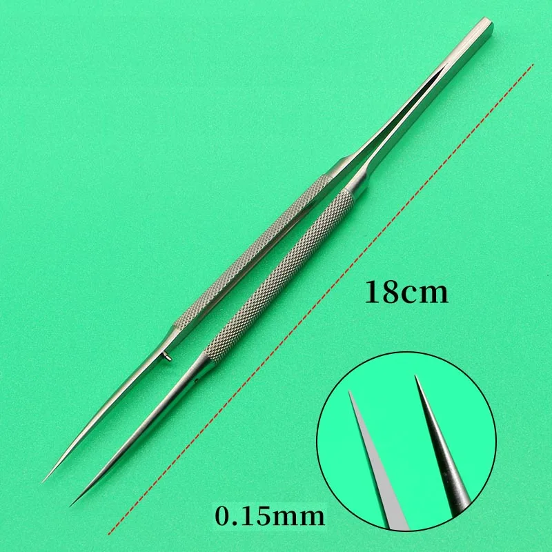 Ophthalmic microforceps 14cm straight tethered wire forceps straight curved platform forceps