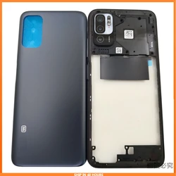 For Xiaomi Redmi Note 10 5G Phone Housing Middle Frame+Battery Cover Rear Door Housing Back Case+Camera Lens Repair parts