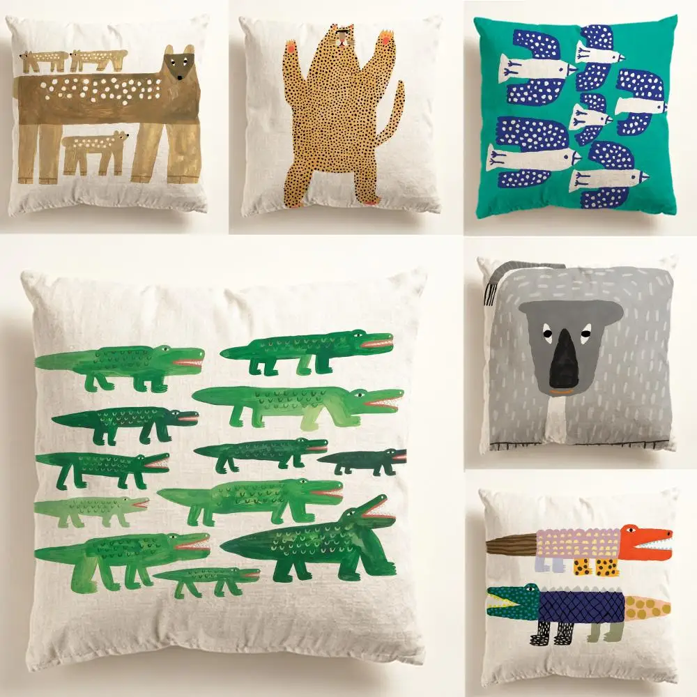 Cushion Cover Nordic Style Natural Linen Pillow Cover Durable Washable Pillowcase for Home Bedroom Sofa P- Penny Min Ferguson