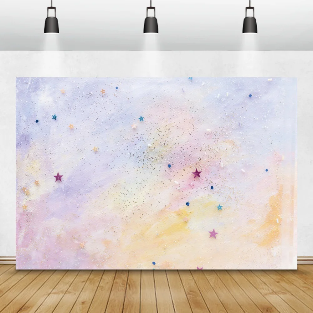 Tęcza Kolorowe Niebo Chmury Gradient Baby Shower Tła Fotograficzne Tła do Zdjęć Noworodki Dzieci Photophone Photocall